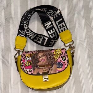 Nicole Lee Yellow and Pink Graphic Crossbody Bag